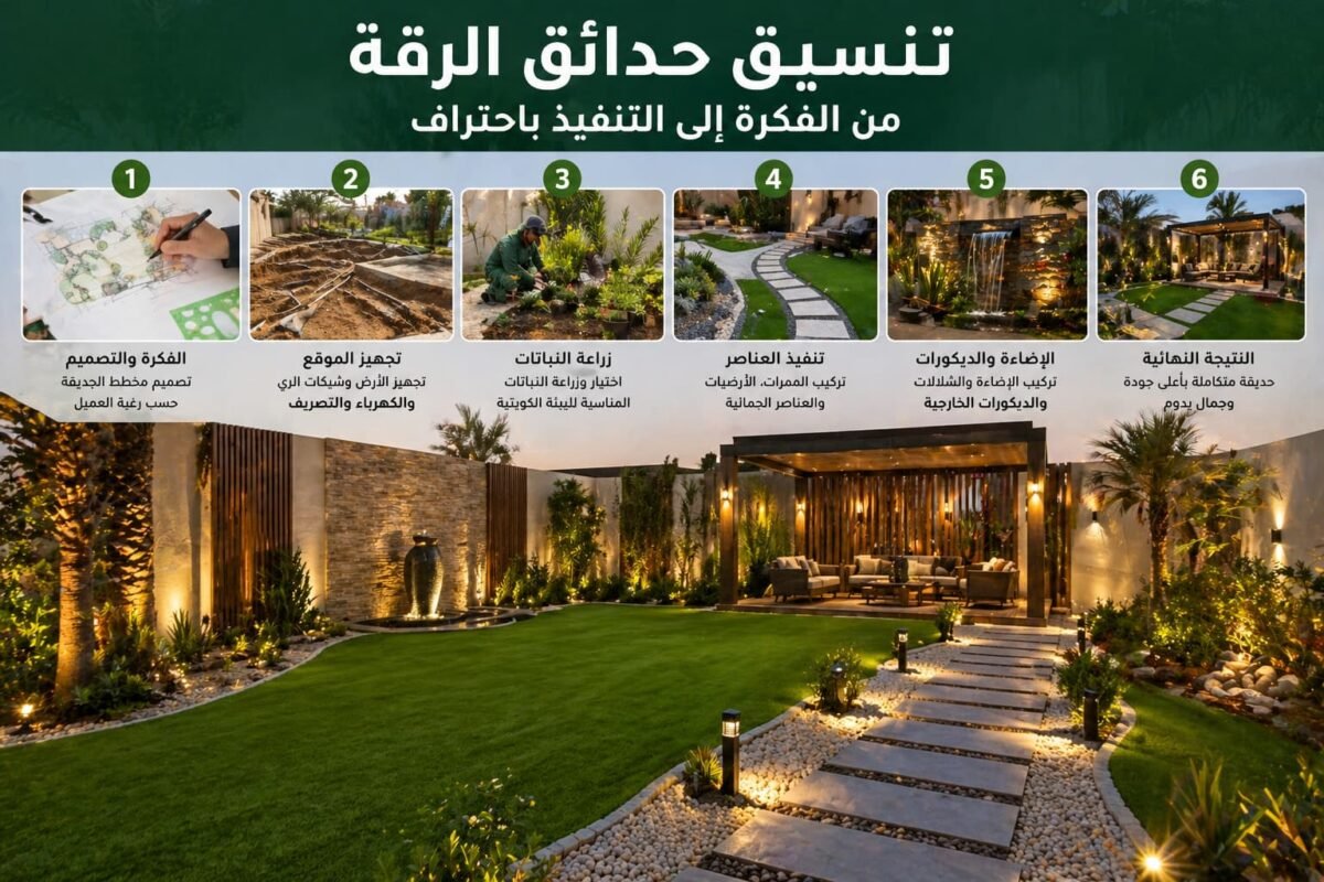تنسيق حدائق الرقة من الفكرة للتنفيذ