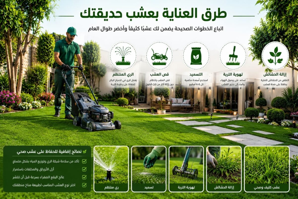 طرق العناية بعشب حديقتك