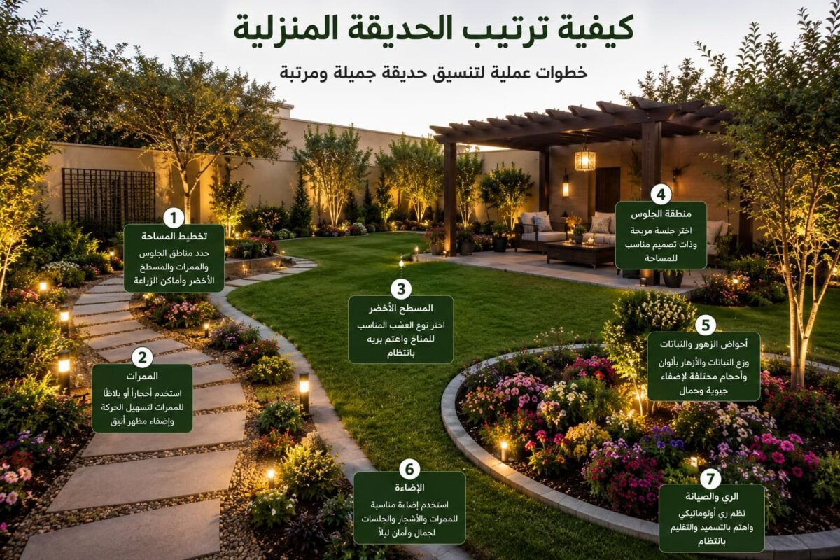كيفية ترتيب الحديقة المنزلية